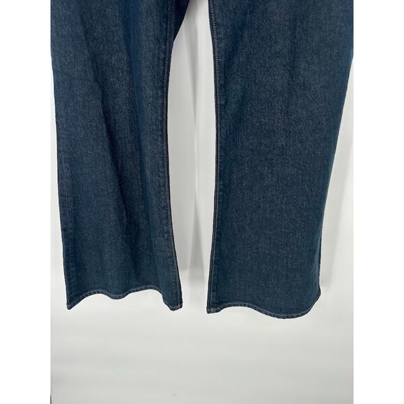 Express Mid Rise Dark Wash Back Center Seam '70s Flare Jeans Size 12 Short 12S - Picture 4 of 14